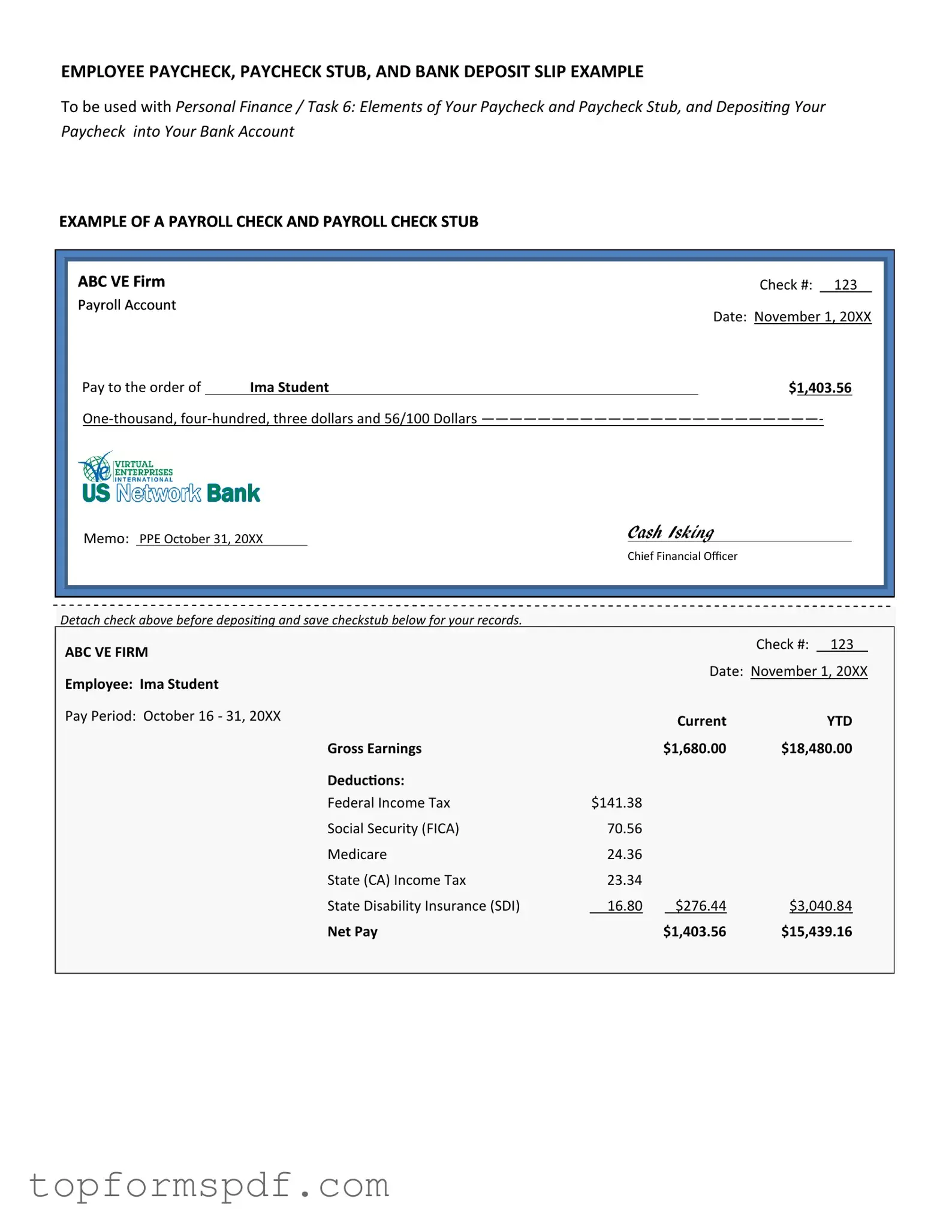 Payroll Check Template