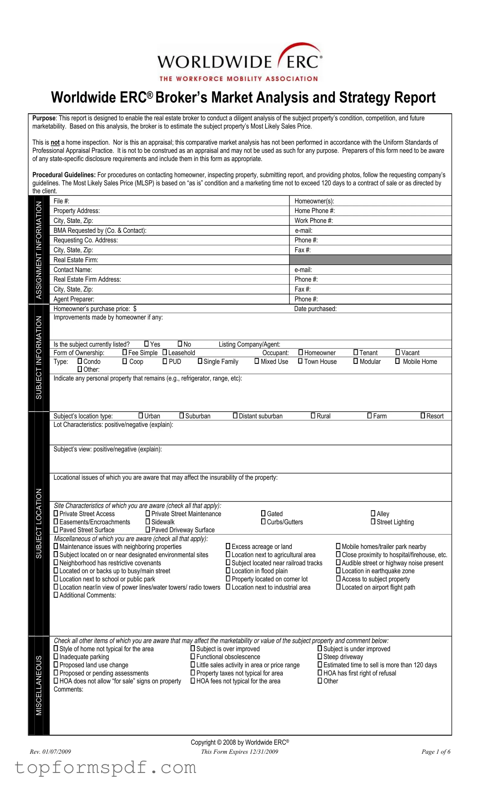 Erc Broker Market Analysis Template