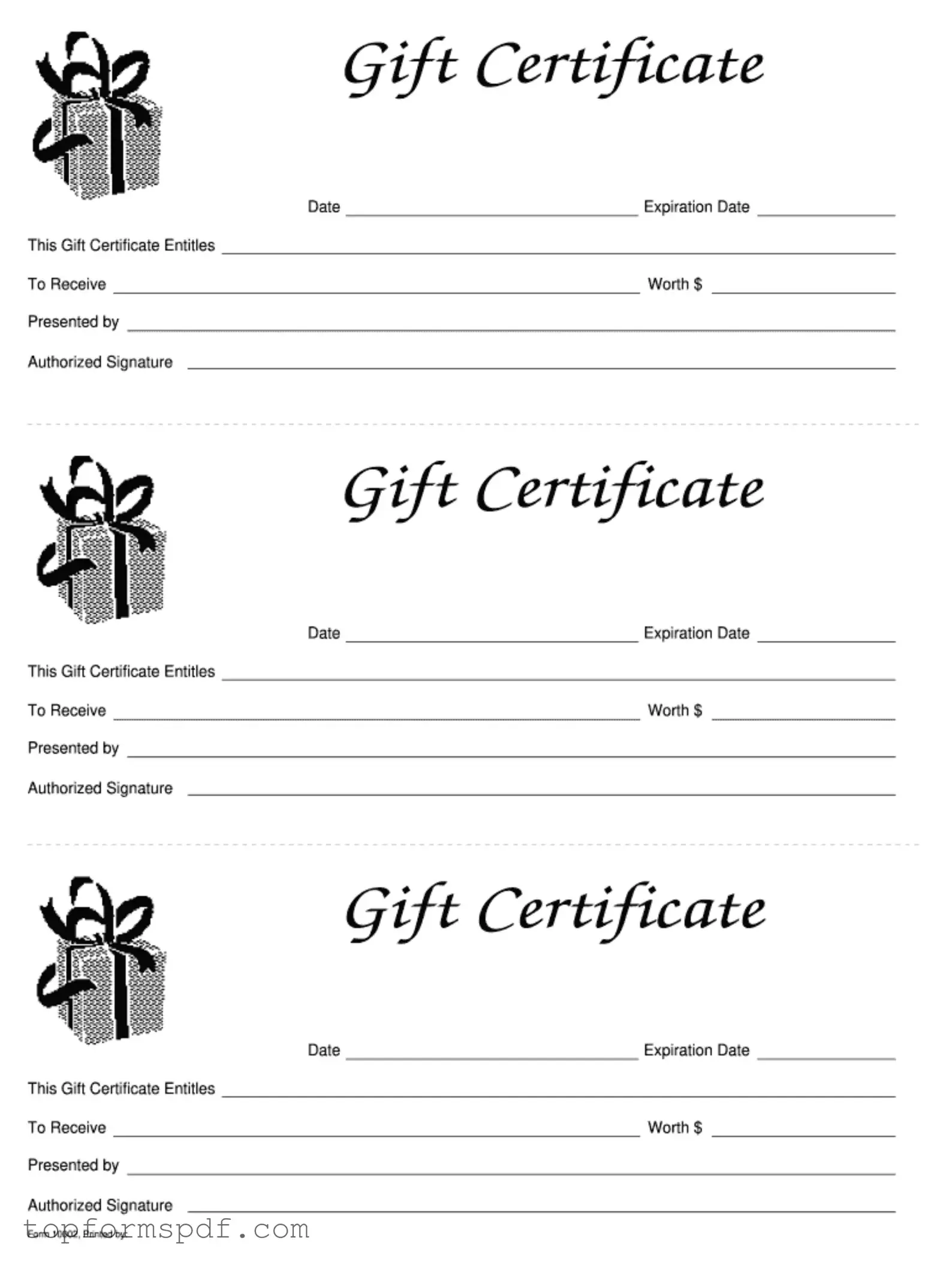 Gift Certificate Template