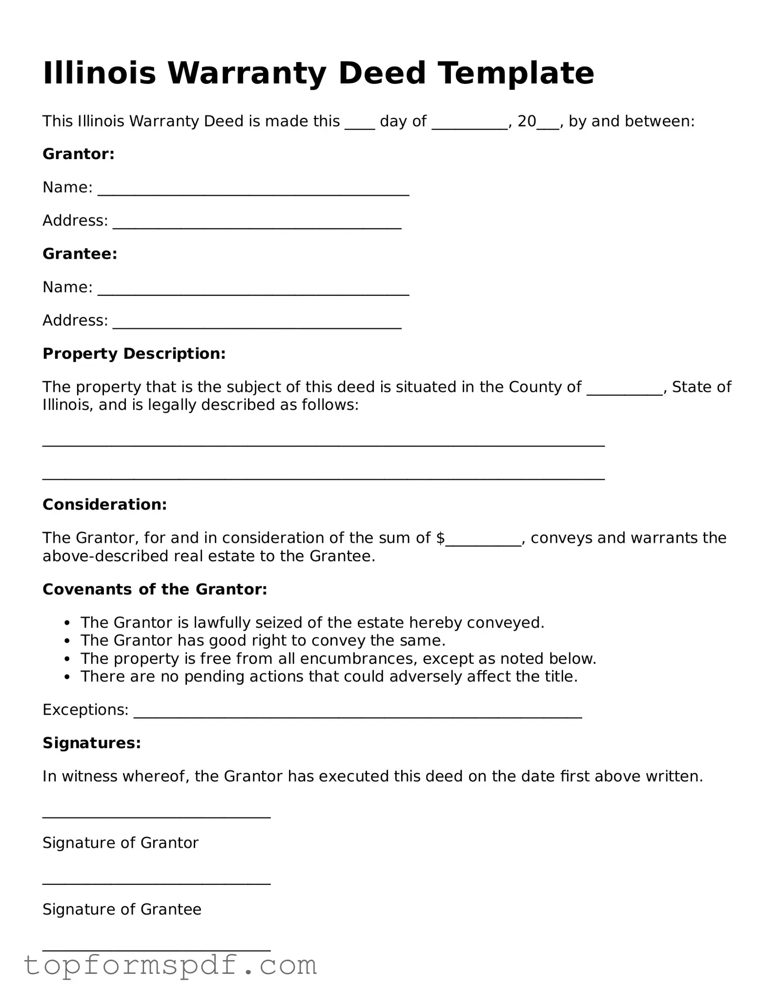 Blank Illinois Deed Template