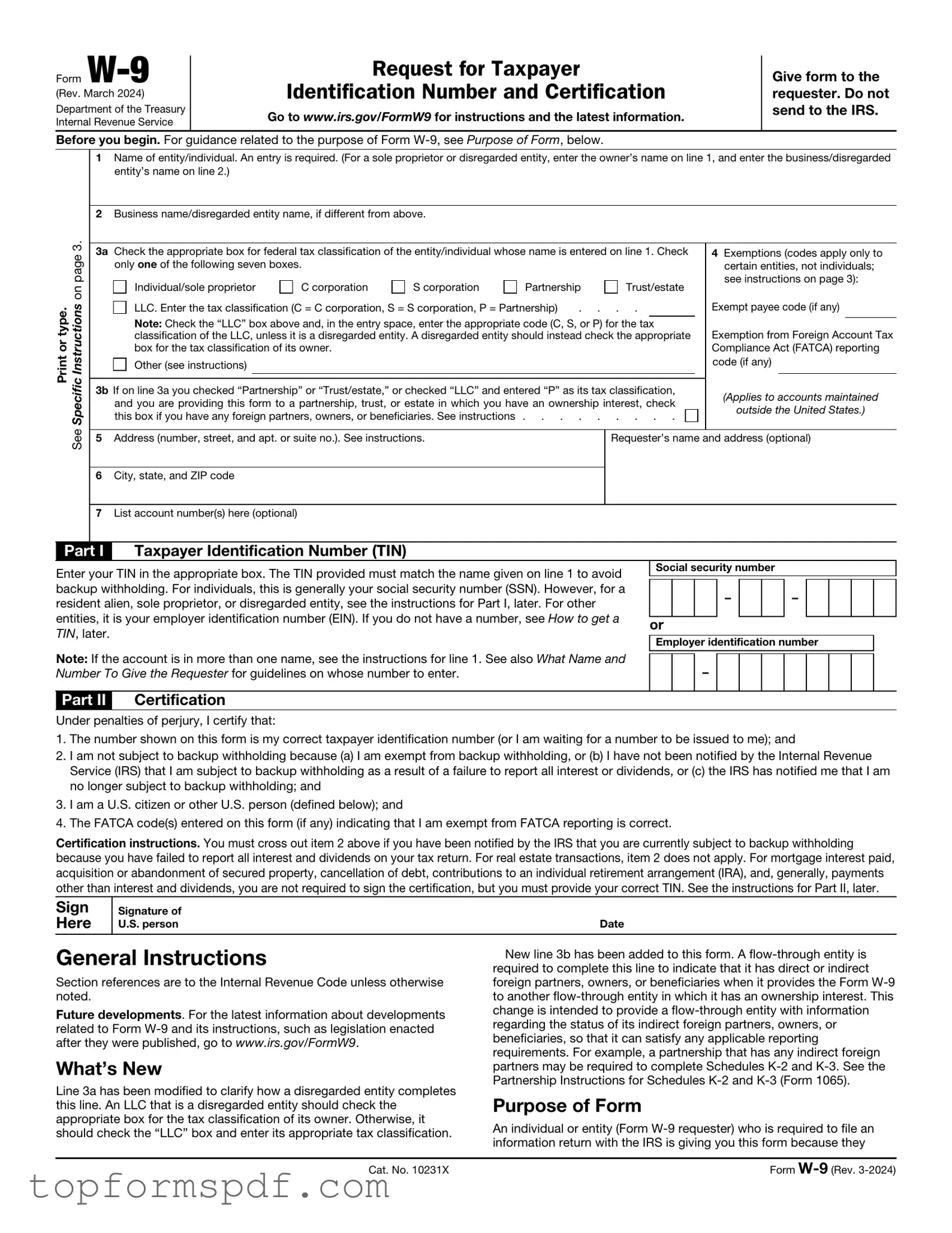 IRS W-9 Template