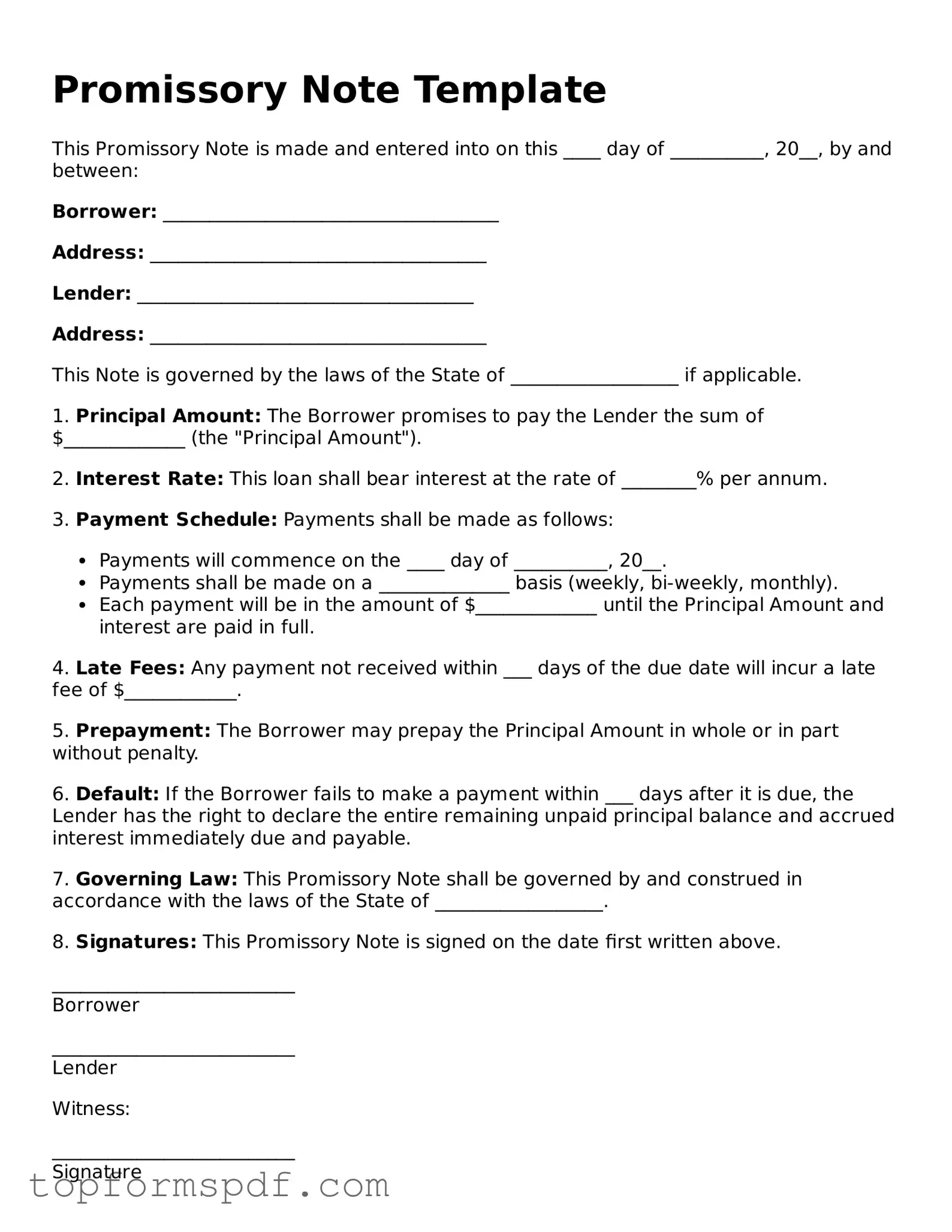 Legal Promissory Note Form