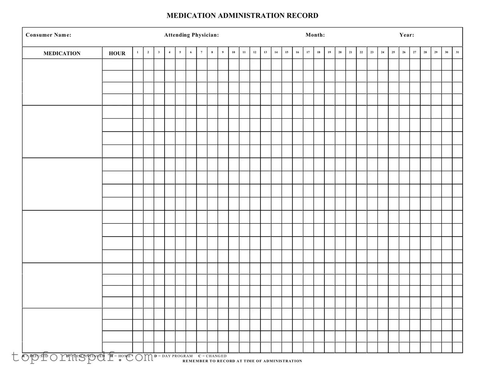 Medication Administration Record Sheet Template