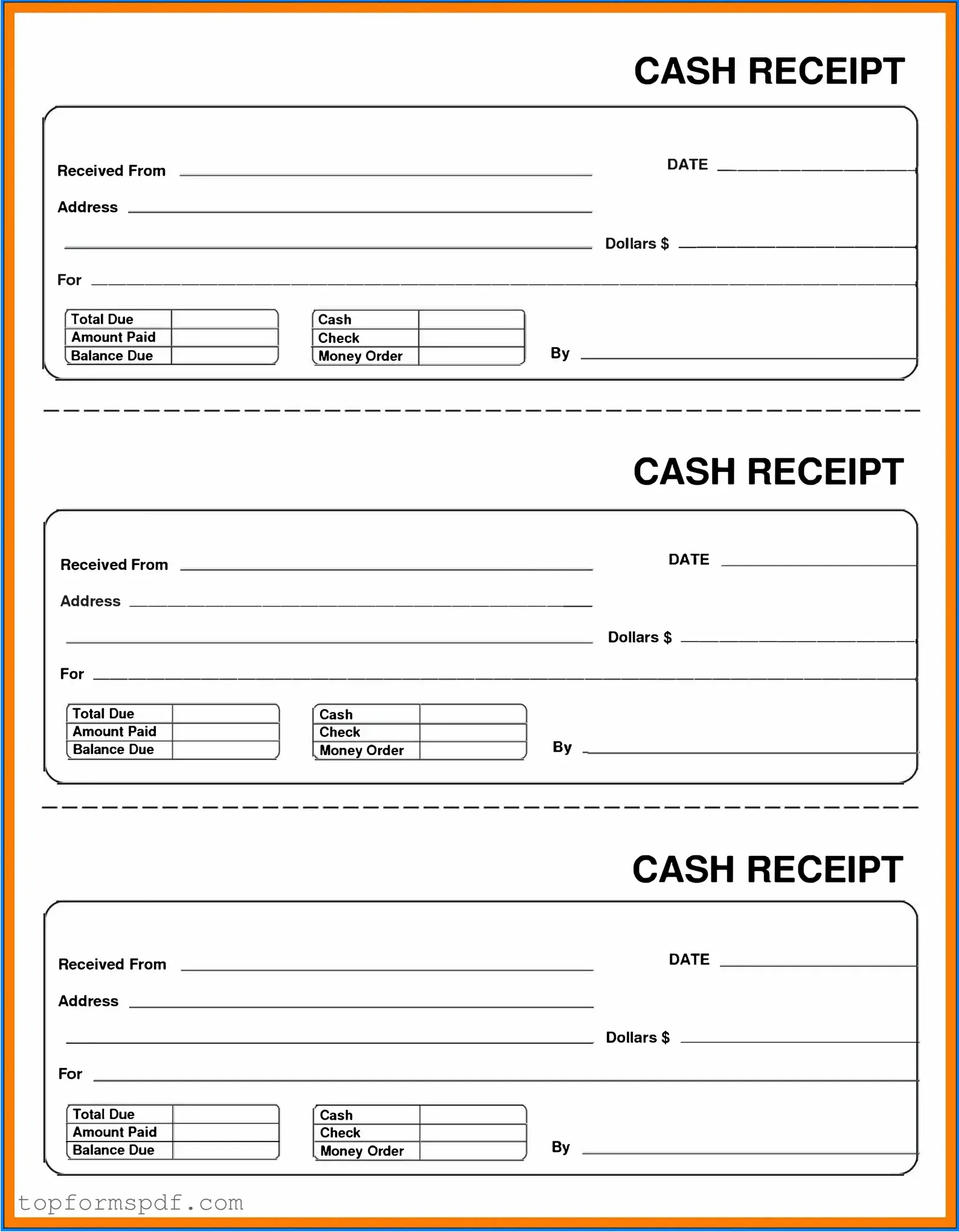 Cash Receipt Template