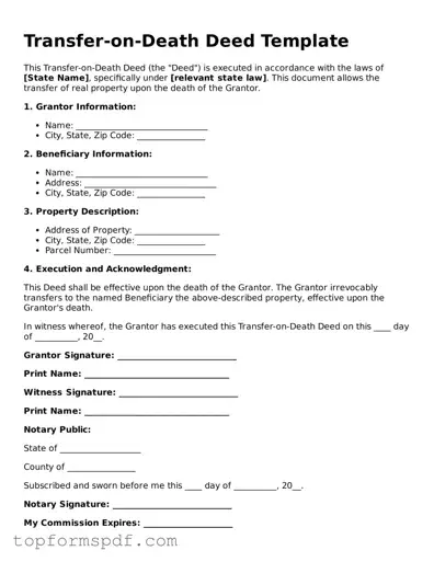Legal Transfer-on-Death Deed Form