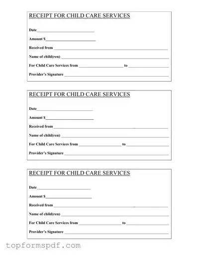 Childcare Receipt Template