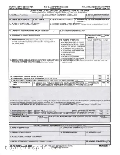 Dd 214 Template