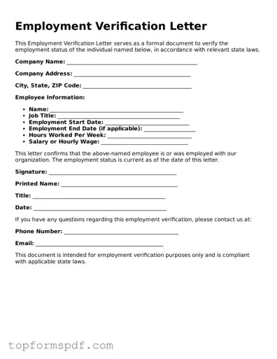 Legal Employment Verification Form