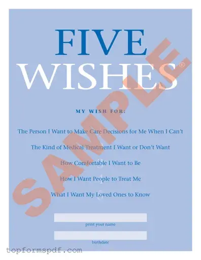 5 Wishes Document Template