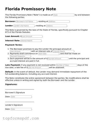 Blank Florida Promissory Note Template