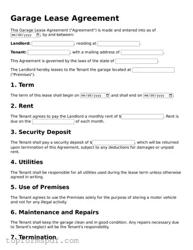 Legal Garage Lease Agreement Form