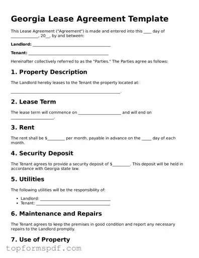 Blank Georgia Lease Agreement Template