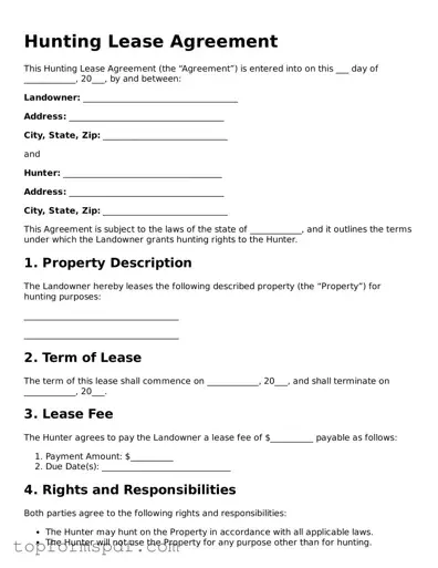 Legal Hunting Lease Agreement Form