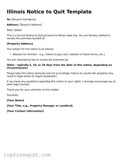 Blank Illinois Notice to Quit Template