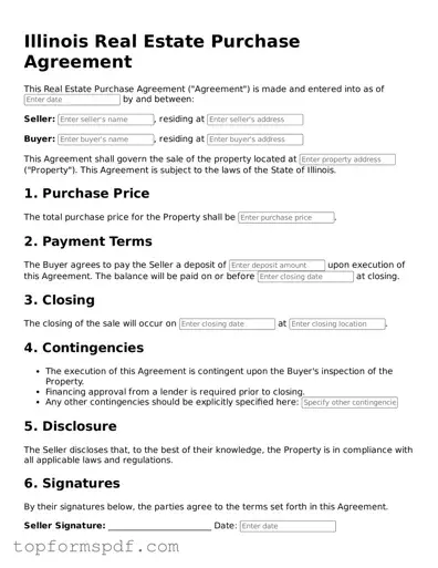 Blank Illinois Real Estate Purchase Agreement Template