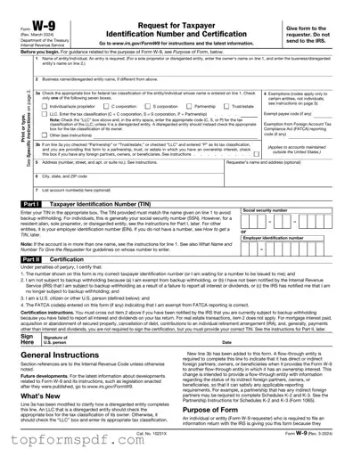 IRS W-9 Template