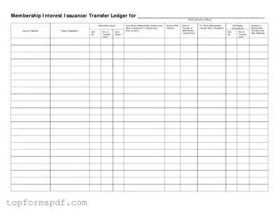 Membership Ledger Template