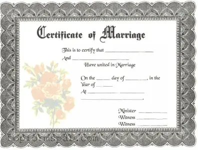 Marriage Certificate Template