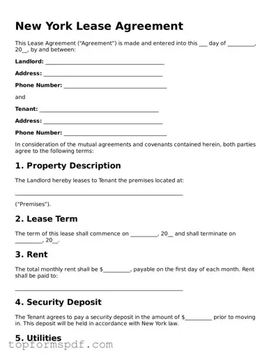 Blank New York Lease Agreement Template