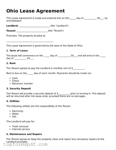 Blank Ohio Lease Agreement Template
