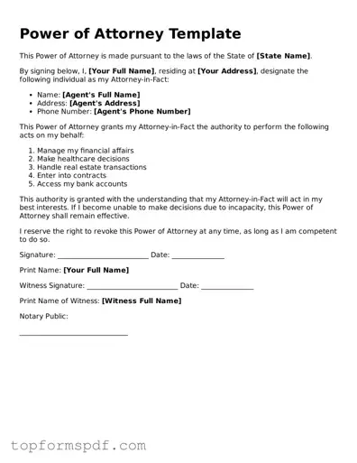 Legal Power of Attorney Form