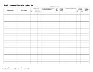 Stock Transfer Ledger Template