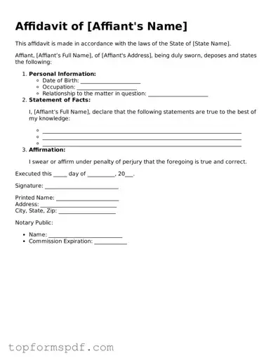 Legal Affidavit Form