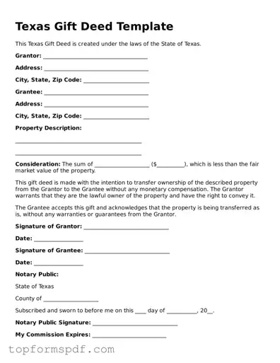 Blank Texas Gift Deed Template