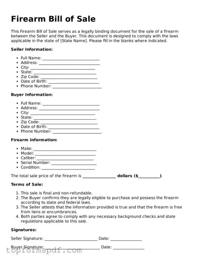 Legal Firearm Bill of Sale Form