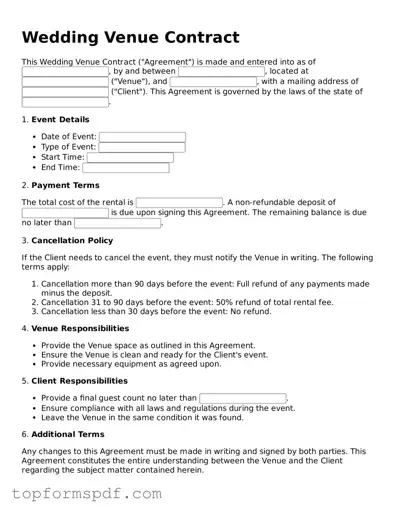Legal Wedding Venue Contract Form