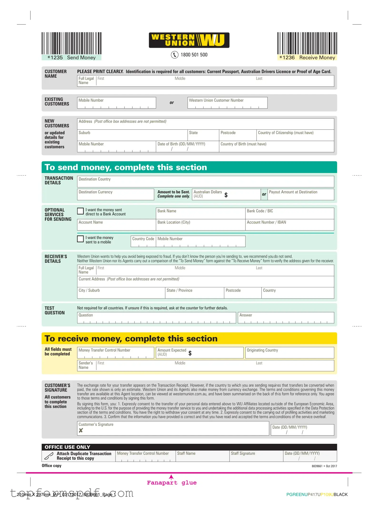 Western Union Template
