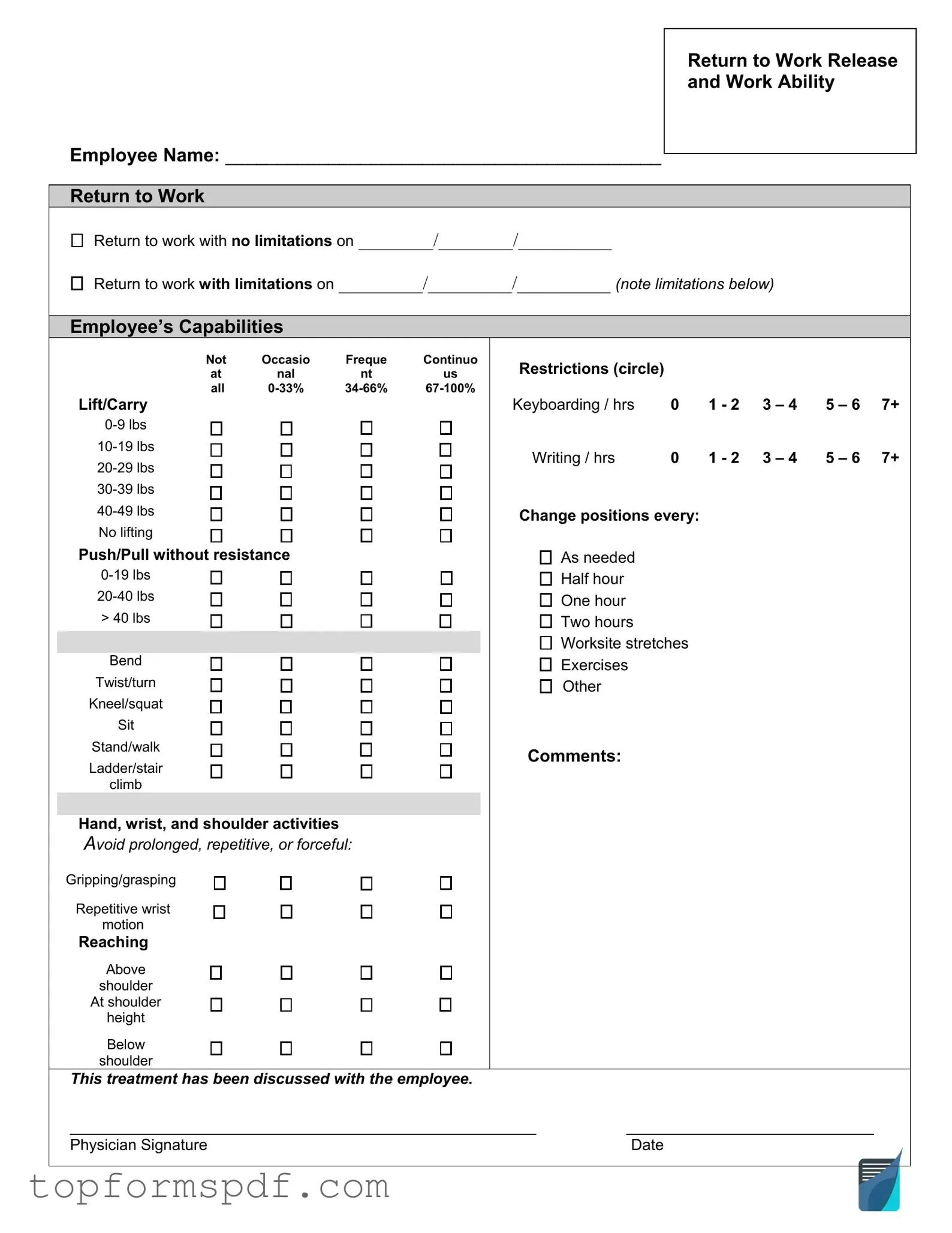 Work Release Template